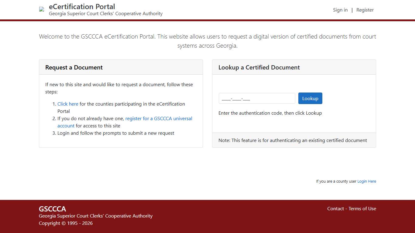 Home Page - GSCCCA eCertification