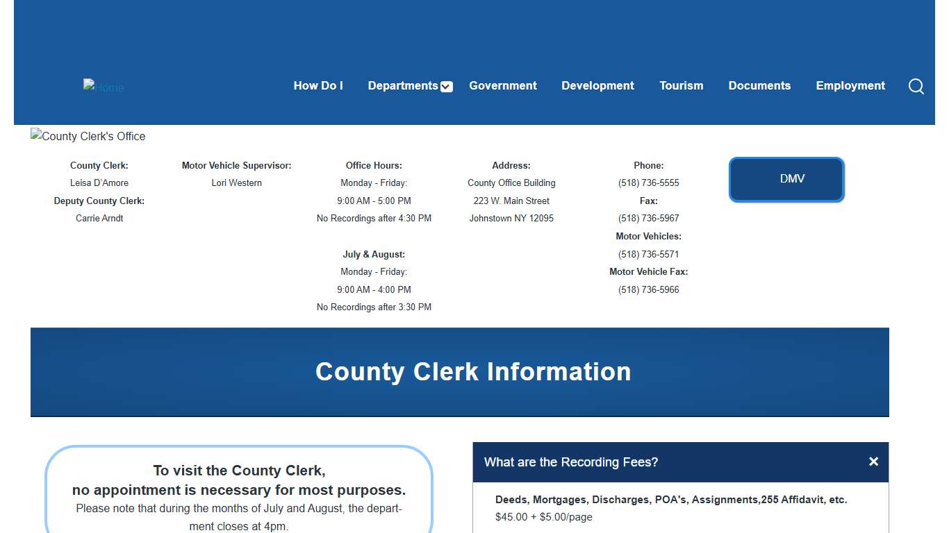 County Clerk's Office FULTON COUNTY
